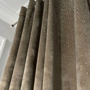 Zasłony welurowe Metor z kryształkami 140x250 BEŻ