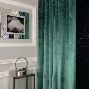 Zasłony welurowe Metor z kryształkami 140x250 ZIELONY