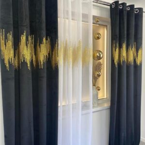Zasłona welurowa ecg gold 140x250 cm czarny