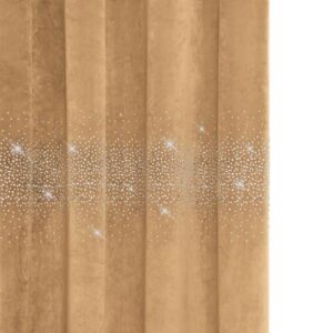 Zasłona welurowa ALLUMINIUM 140x250 cm przelotki MUSZTARDA