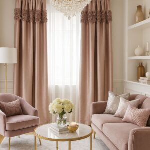 Zasłona ROYAL ROSES z wyszywanymi różami w 3 rzędach 140x250 cm na przelotkach NOWOŚĆ