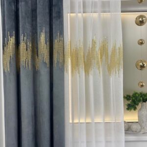 ZASŁONY WELUROWE velvet aksamit ECG 140x270 szary