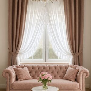 Firana z falbanką zakładana | szyfon na taśmie 400x270