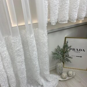 FIRANA dekoracyjna z szyfonu LUMIERE 3D 140x250 TAŚMA 80 CM