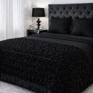Narzuta BELLA ROSES 200x220 cm wyszywane róże 3D NOWOŚĆ! czarny