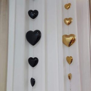 Wisząca dekoracja okienna – SERCA na metalowej żyłce | ZŁOTY