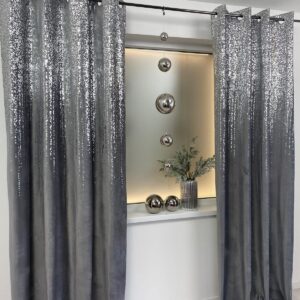 Zasłony welurowe srebrny deszcz 140x250 cm SZARY