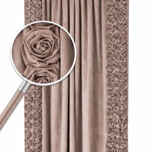 Zasłony welurowe FOREVER ROSE 140X270 róże 3D NOWOŚĆ! brudny róż