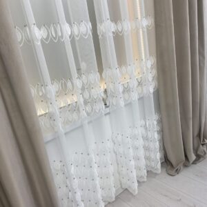 Firana dekoracyjna IZABELLA 140x250 cm | taśma marszcząca