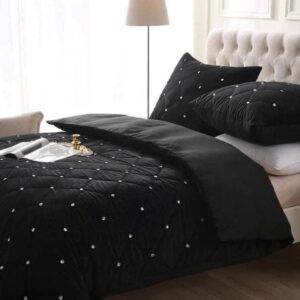 Narzuta Diamond Crystal 200 x 220 Welur | CZARNY