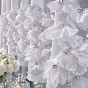 Firana dekoracyjna PŁATKI CRYSTAL 160X70 cm | TAŚMA