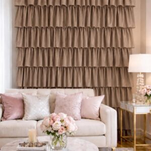 Zasłona Romantica 90 x 250 cm Beżowy welur velvet Zasłony gotowe