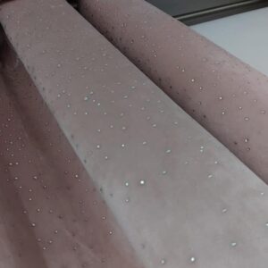 Zasłony welurowe model Metor z kryształkami cyrkonie 140x270 baby pink